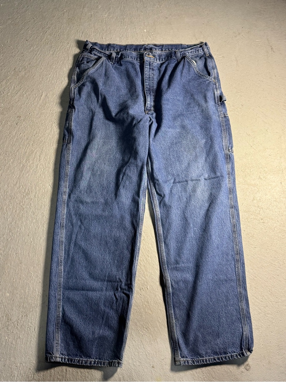 Carhartt B13 DST Loose Fit Washed Denim Carpenter Jeans 42x34